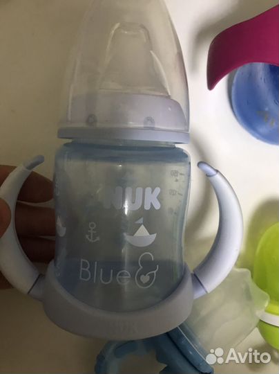 Поильник Nuk,Стакан непроливайка Avent,3 нимблера