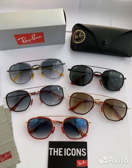 Очки ray ban hexagonal ferrari черные