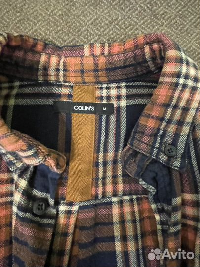 Рубашка Colins коричневого цвета, в клетку