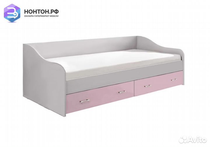 Кровать Вега fashion белый / розовый