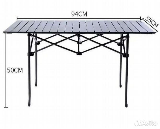 Раскладной туристический стол реечный, 55*50*95