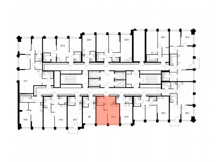 1-к. квартира, 34,4 м², 2/32 эт.