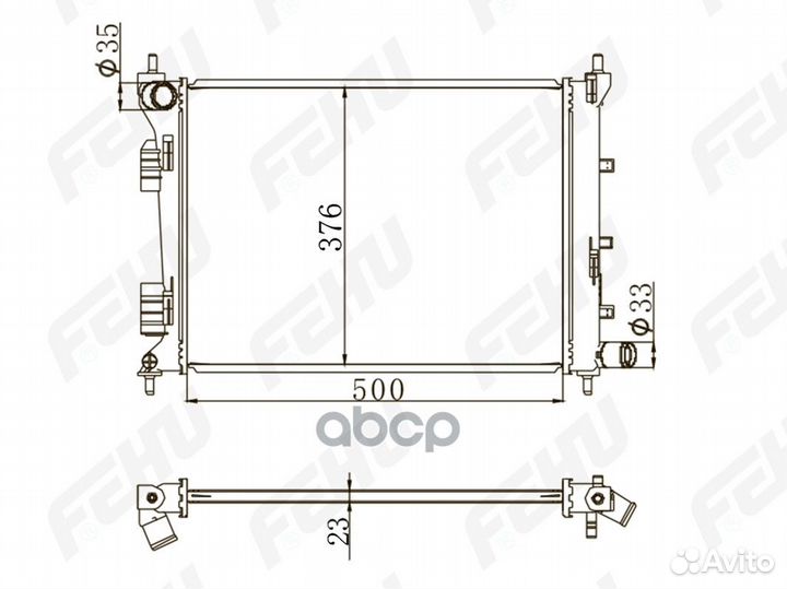 Радиатор охлаждения (сборный) Hyundai Solaris/K