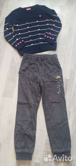 Штаны,джинсовка,свитер на девочку 128-134см