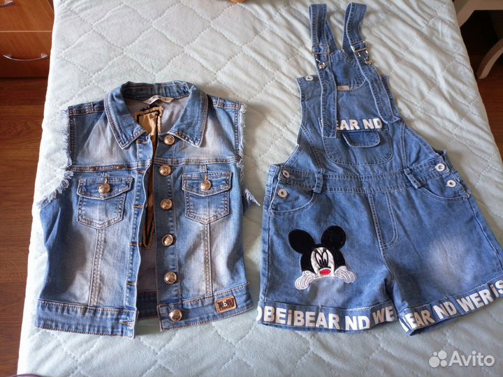 Комбинезон и джинсовка безрукавка