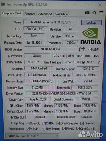 Видеокарта rtx 3070ti