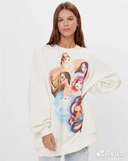 S-M Свитшот новый «Принцессы» Disney Bershka