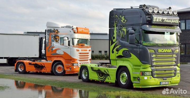 1/50 тягач Scania B&R Transporte 1:50 WSI