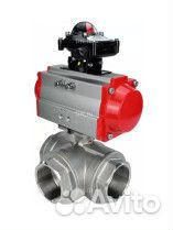 Кран шаровой DN.ru RP.SS316.200.MM 1/2 Ду40 Ру63 стандартнопроходной трехходовой L-тип, нержавеющая