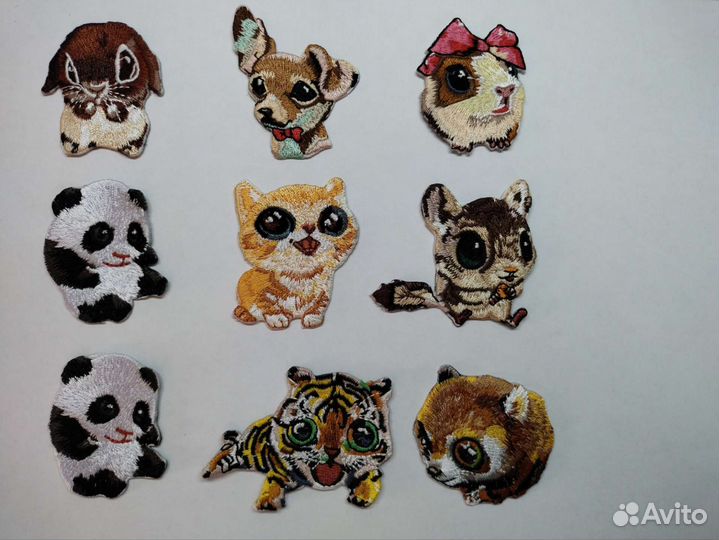 Нашивки со зверюшками 9 шт