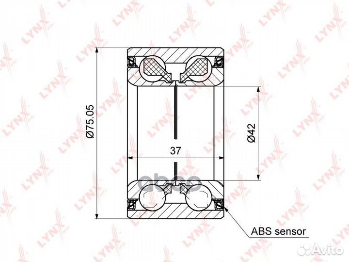 Подшипник ступицы задний (с ABS, 37x42x75) WB-1