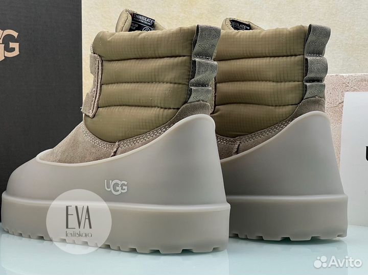 Женские мужские угги с галошами Ugg Mini Lace-Up D