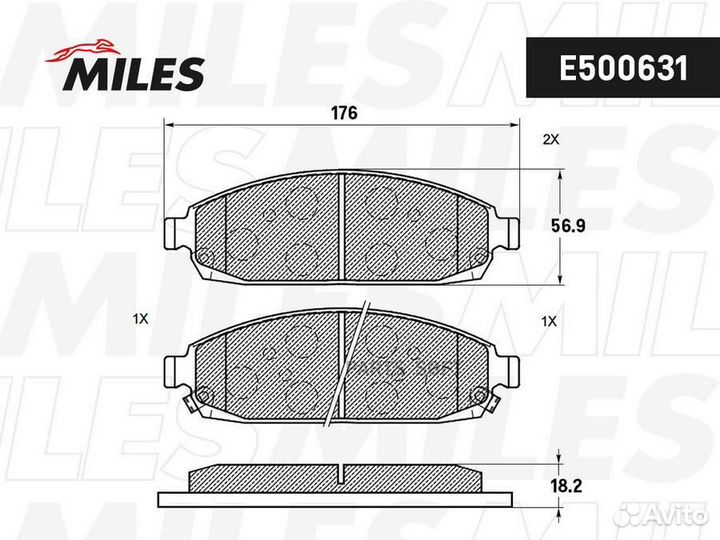 Miles E500631 Колодки тормозные jeep commander 05