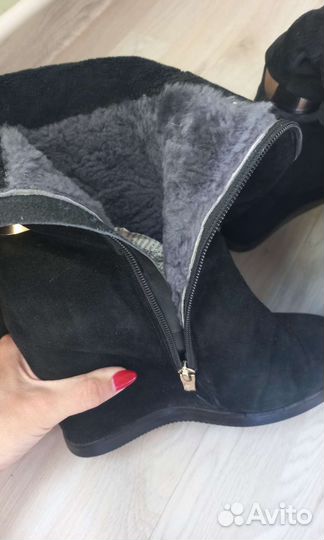 Сапоги зимние на танкетке