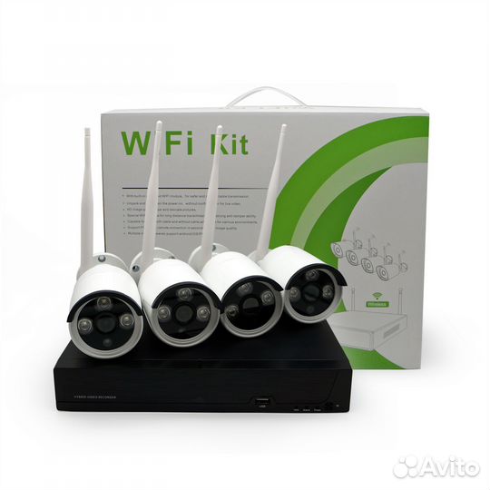 NEW Видеонаблюдение №1 4 камеры ip wi-fi 5мп Компл