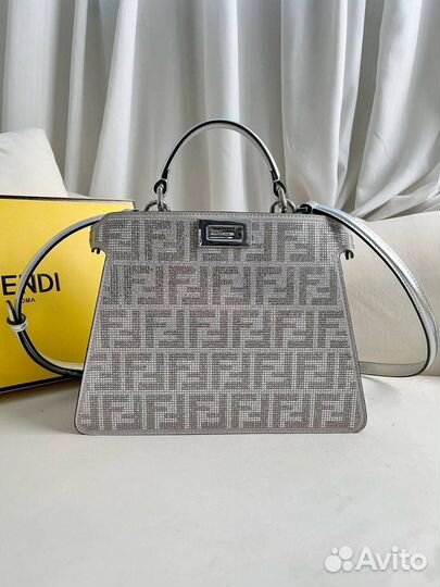 Сумка женская Fendi Pecaboo ISeeU со стразами