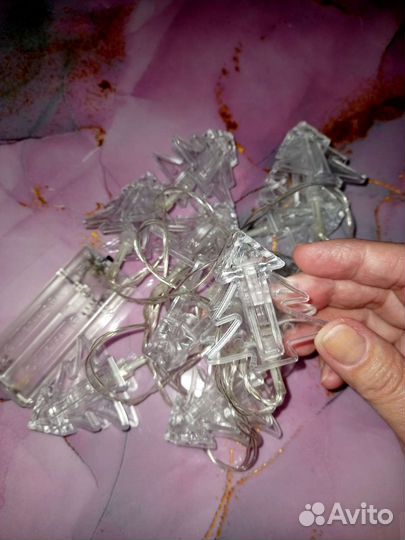 Новогодняя гирлянда- прищепки в виде Ёлочеки 2м