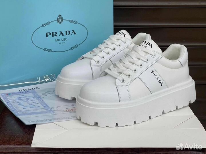 Кеды prada на платформе люкс