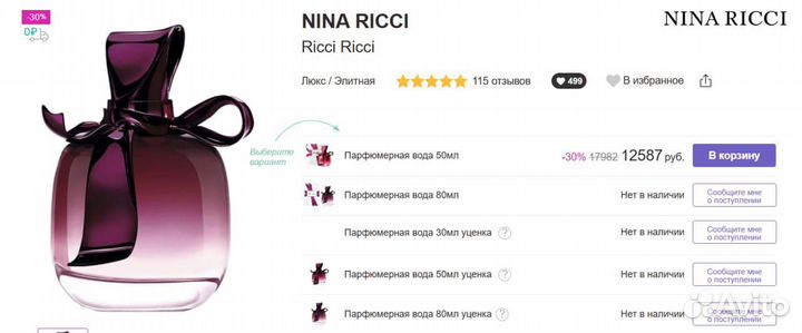 Духи Ricci Ricci от Nina Ricci