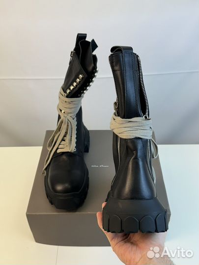 Rick Owens Bozo Tractor Lace Up Combat Black 11US