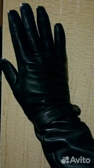 Новые удлиненные кожаные перчатки, р.7