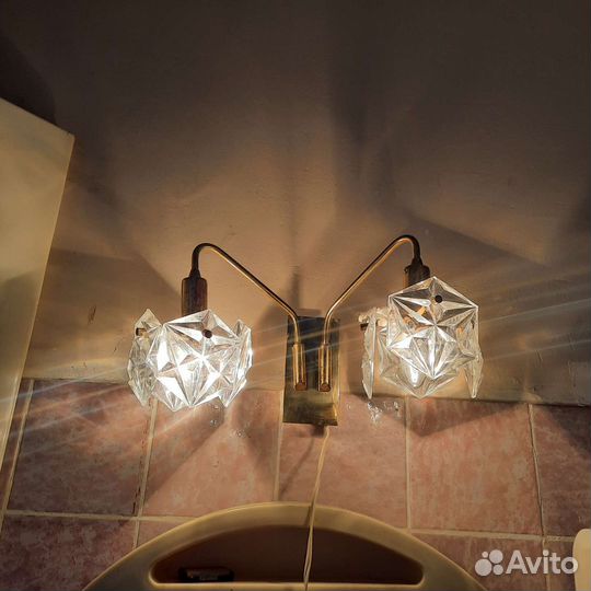Бра СССР хрустальное 2- ламповое
