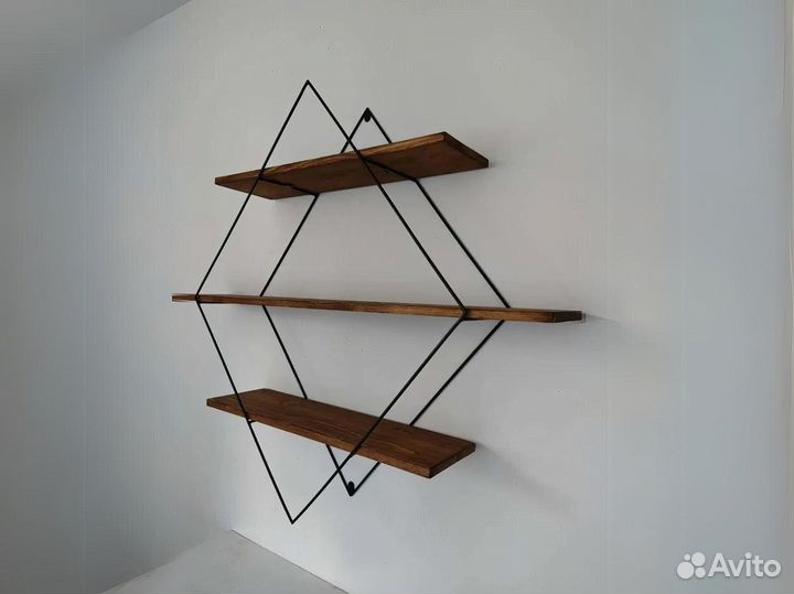 Полка лофт, настенная навесная для ванной для книг