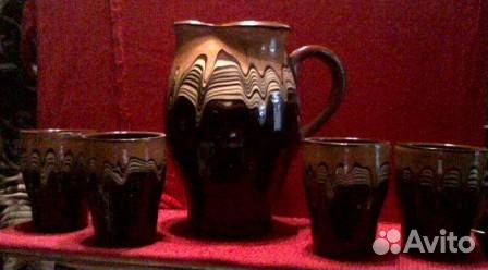 Кувшин со стаканами и другое. керамика