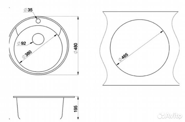Мойка для кухни granula стандарт ST-4802 черный