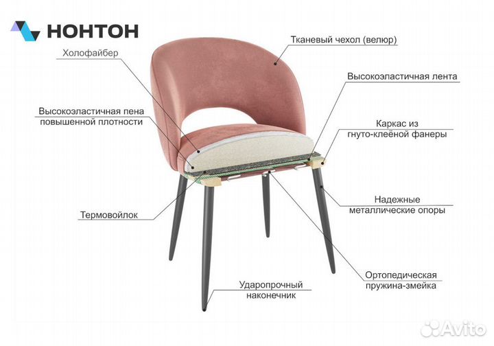 Стул Моли серый / черный