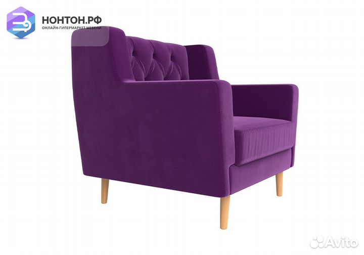 Кресло Брайтон Люкс микровельвет фиолетовый