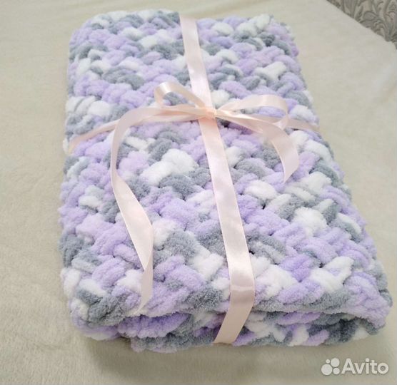 Вяжу плюшевые пледы