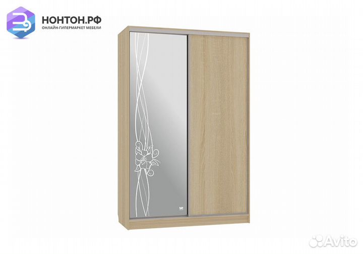 Шкаф-купе Гранд 1-600 волны 2 дуб сонома