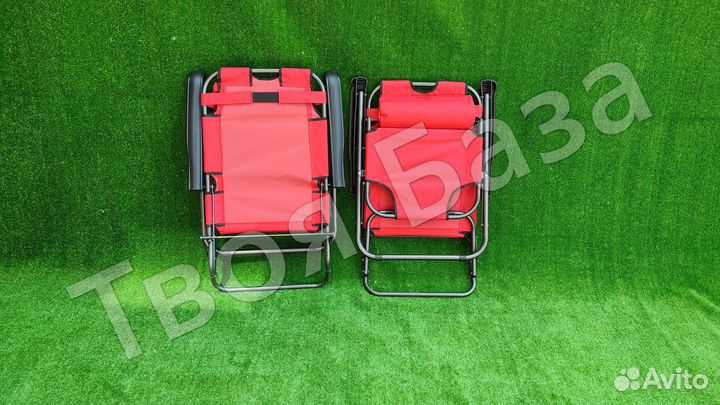Кресло Шезлонг раскладушка красная