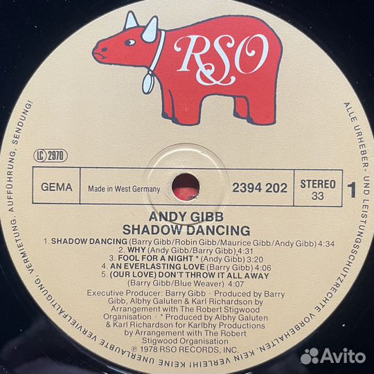 Andy Gibb – Shadow Dancing (Германия 1978г.)