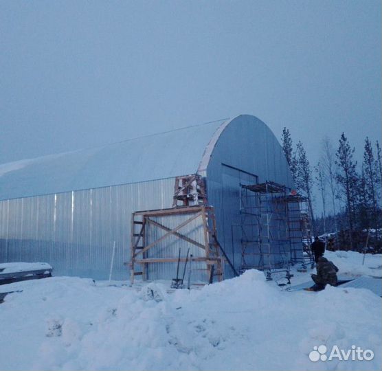 Прямостенный ангары с под ключ с доставкой