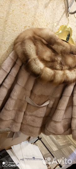 Шуба норковая 46-56р. куница.пудра.летучка.элитная