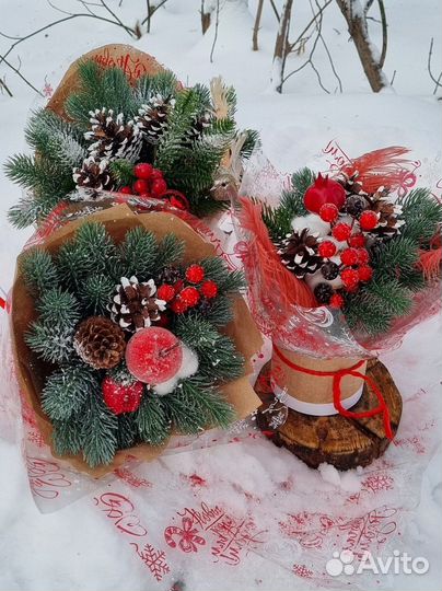 Новогодние букеты, композиции