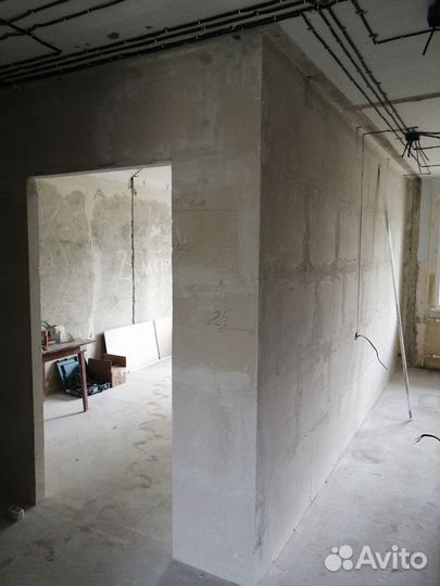 Монтаж перегородок из газоблоков, пгп, кирпича