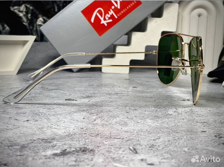 Очки Ray Ban Aviator золотые