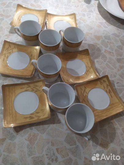 Чашка с блюдцем 6 шт новые