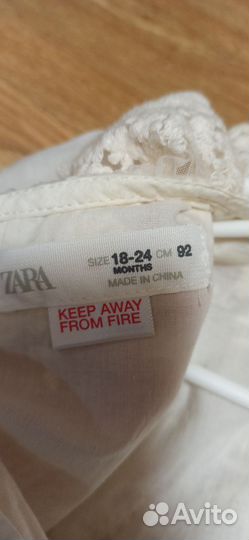 Платье кружевное zara 80-86