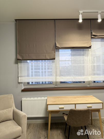 Римские шторы трехполосные на большое окно