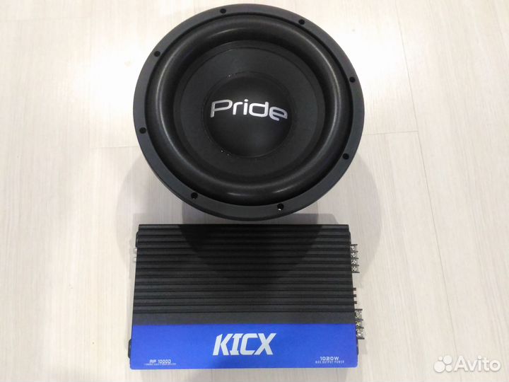 Pride junior 12 v2 + Kicx ap1000d + короб