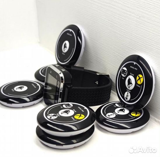 Комплекты системы вызова: кнопка и часы официанта