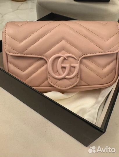 Сумка Gucci Marmont Belt Bag Baby Pink