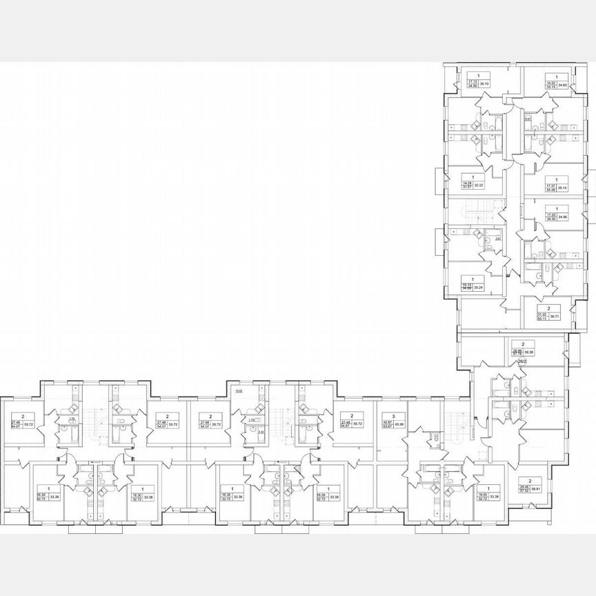 2-к. квартира, 55,6 м², 2/3 эт.