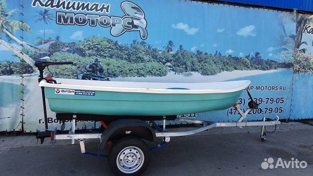 Виза Яхт Тортилла-4 с рундуками Бирюзово-белая