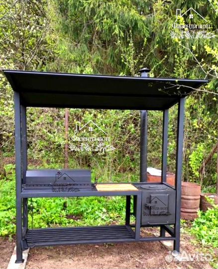 Мангал лофт с крышей