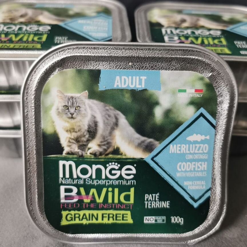 Влажный корм Monge Cat BWild grain free для кошек